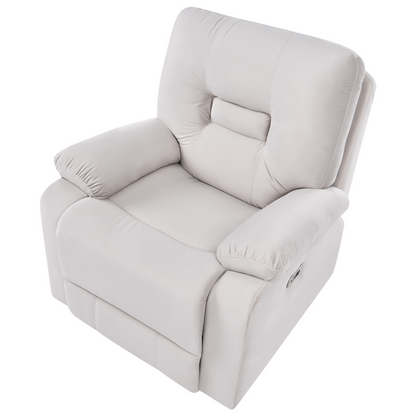 Luxor Velvet Electric Recliner Living Room Set 3 Seater 2 Seater Armchair Beige LED Light