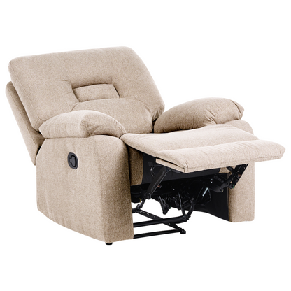 Beige Manual Recline Living Set 3 Seater 2 Seater Armchair