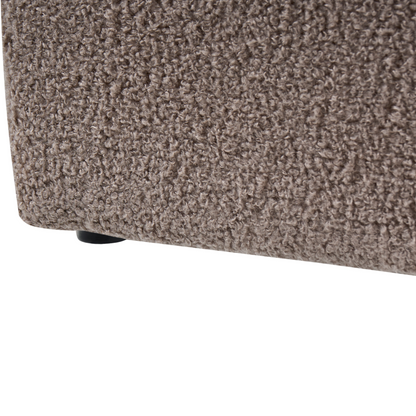Taupe Boucle Slatted Bed Frame EU Single 3ft Ottoman Storage