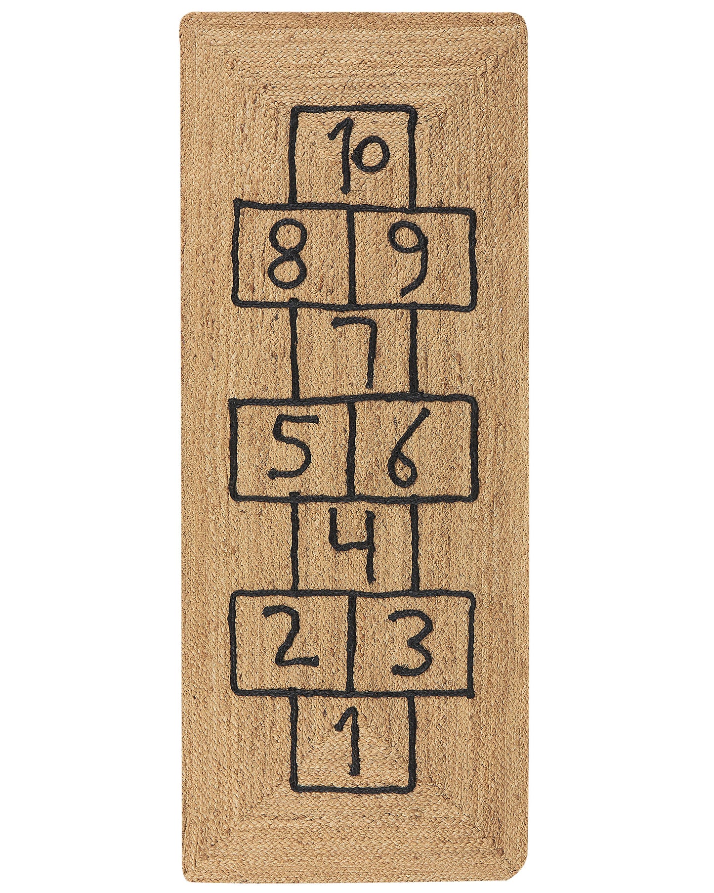 Natural Jute Rug 60 x 150cm Rectangular Braided Boho Border