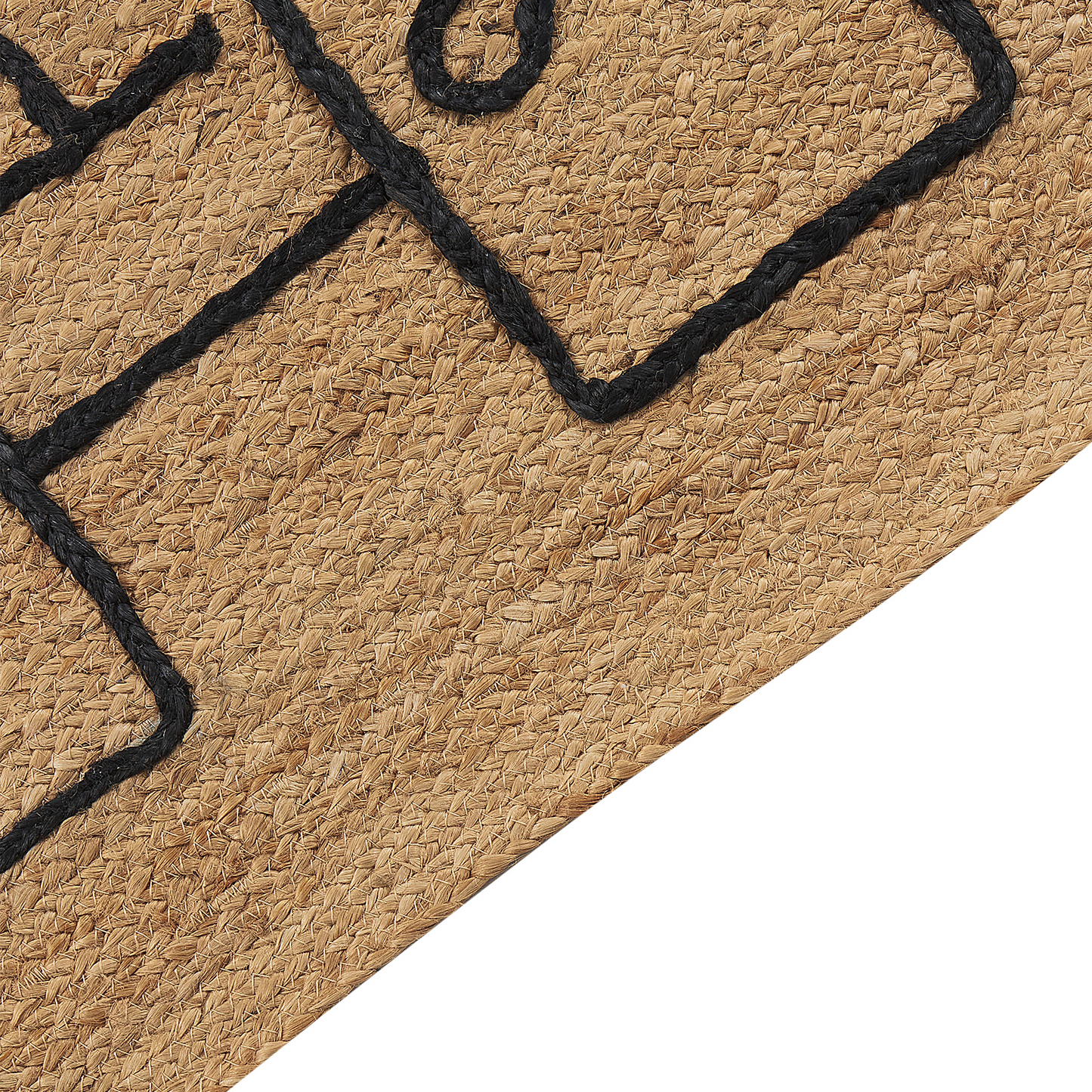 Natural Jute Rug 60 x 150cm Rectangular Braided Boho Border