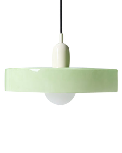 Pendant Lamp Mint Green Glass Shade With Inner Globe