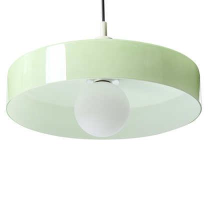 Pendant Lamp Mint Green Glass Shade With Inner Globe