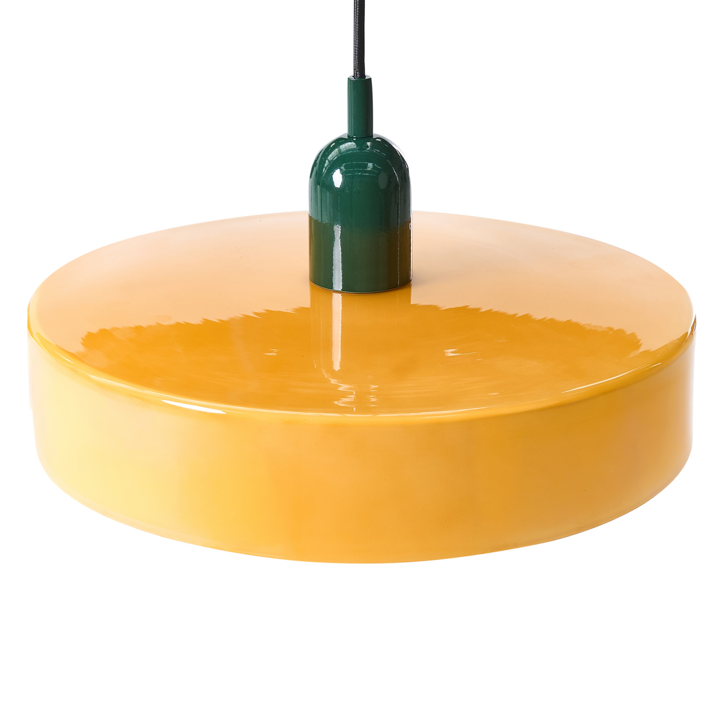 Pendant Lamp Orange Glass Shade With Inner Globe