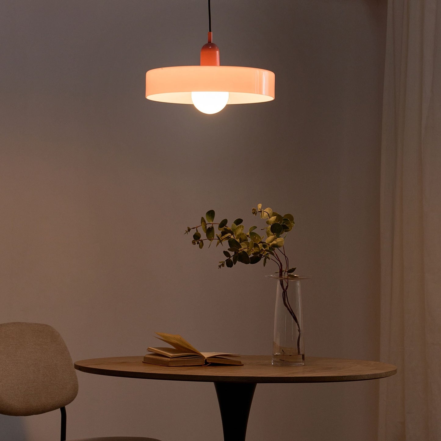 Modern Pendant Lamp Pink Glass Shade With Inner Globe Spherical Accent Light For Hallways And Dining Areas