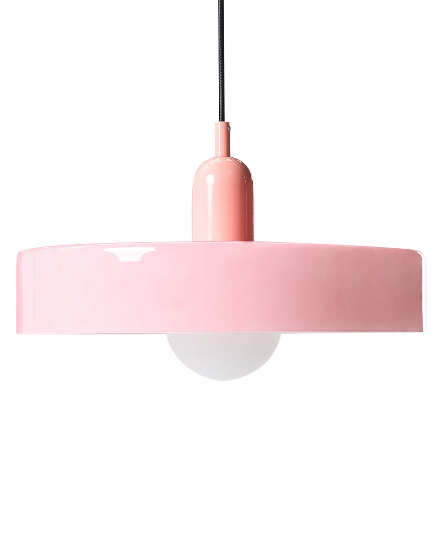 Modern Pendant Lamp Pink Glass Shade With Inner Globe Spherical Accent Light For Hallways And Dining Areas
