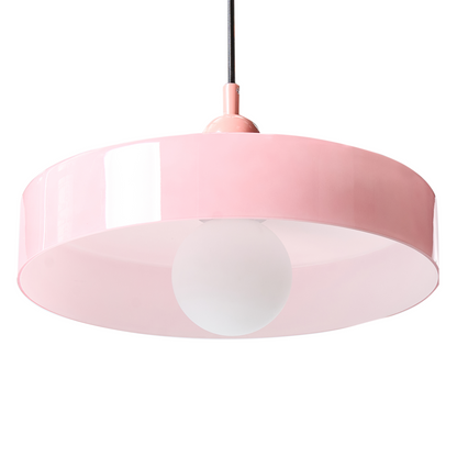 Modern Pendant Lamp Pink Glass Shade With Inner Globe Spherical Accent Light For Hallways And Dining Areas