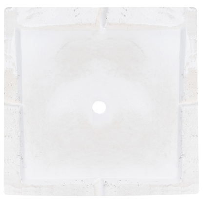 Solid White Fibre Clay Square Plant Pot 40 x 38cm UV Resistant Indoor Outdoor