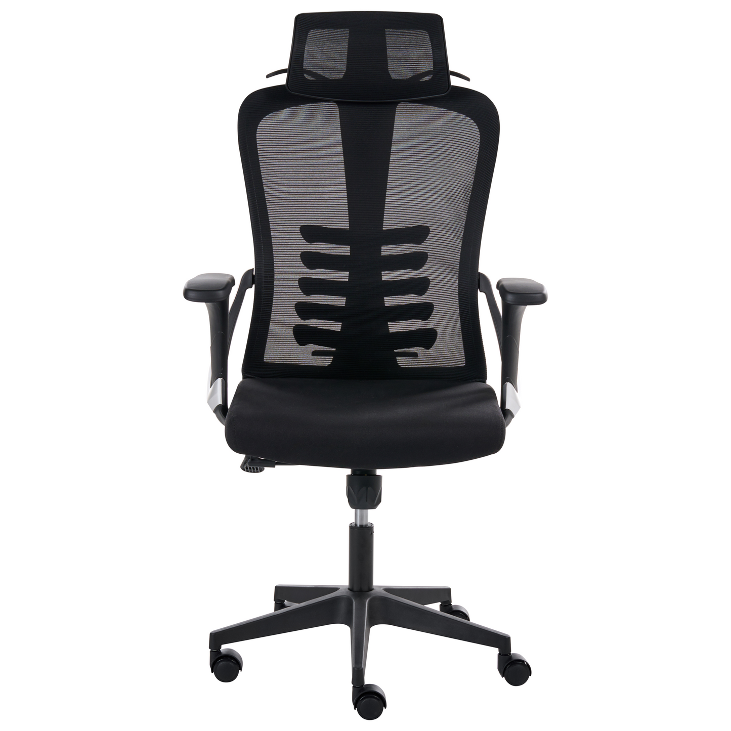 Black Mesh Ergonomic Office Chair With Adjustable Headrest