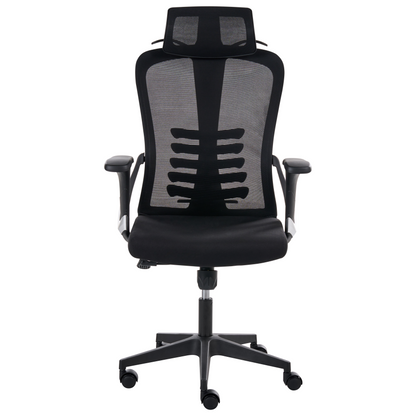 Black Mesh Ergonomic Office Chair With Adjustable Headrest