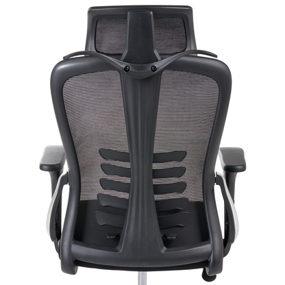 Black Mesh Ergonomic Office Chair With Adjustable Headrest