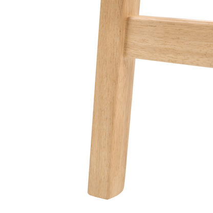Elara Rubberwood Bar Chairs Set of 2 Armless Light Wood Off White Upholstery
