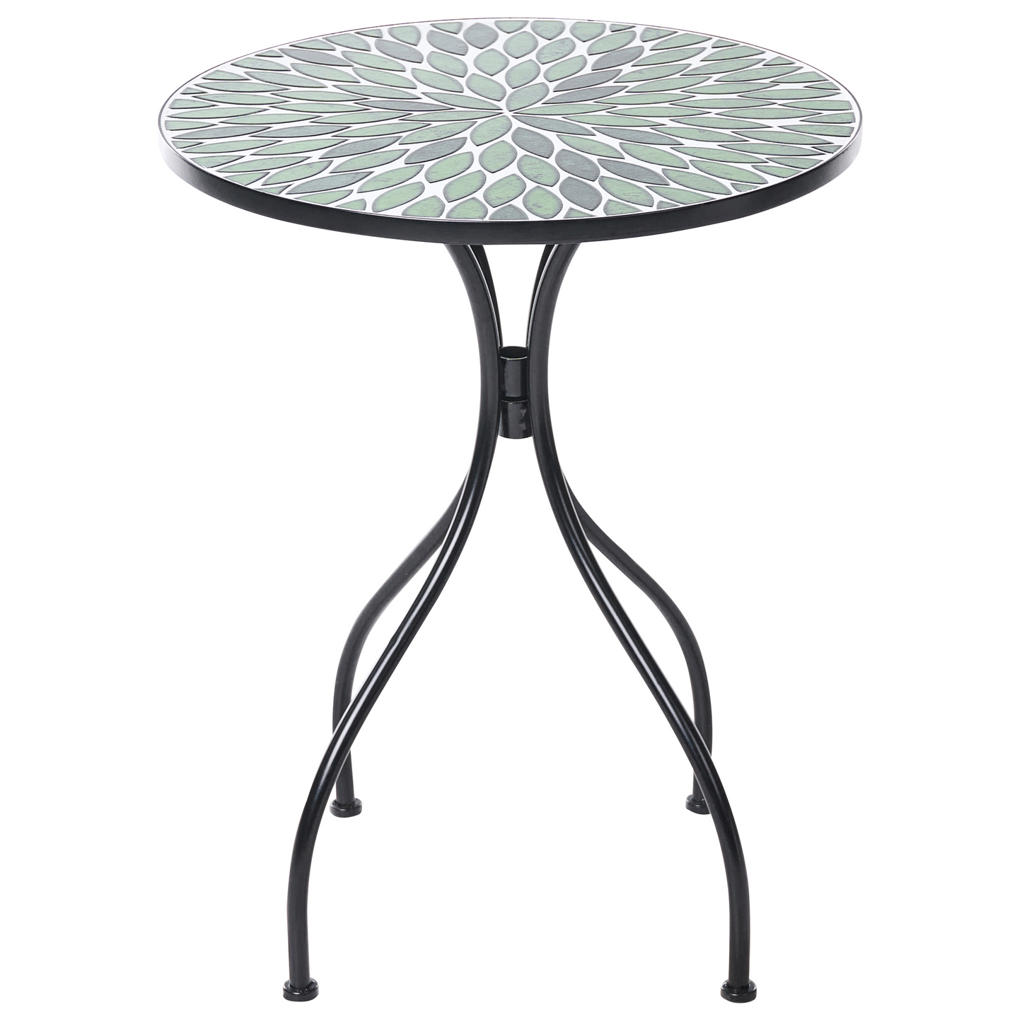 Heritage Iron Bistro Table Black Round Mosaic Tile Top