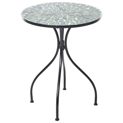 Heritage Iron Bistro Table Black Round Mosaic Tile Top