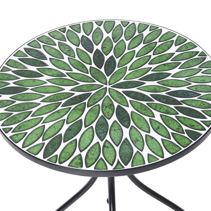 Heritage Iron Bistro Table Black Round Mosaic Tile Top
