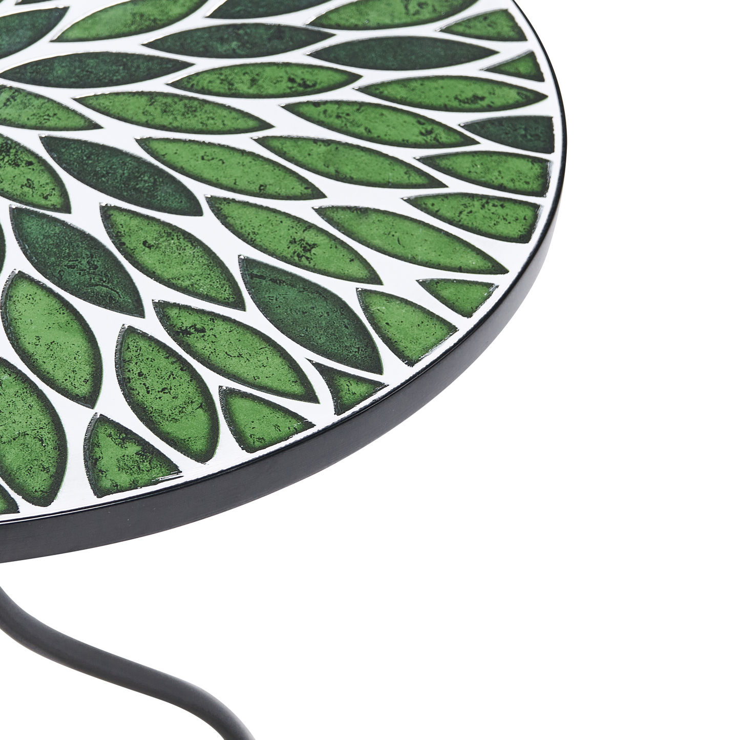 Heritage Iron Bistro Table Black Round Mosaic Tile Top