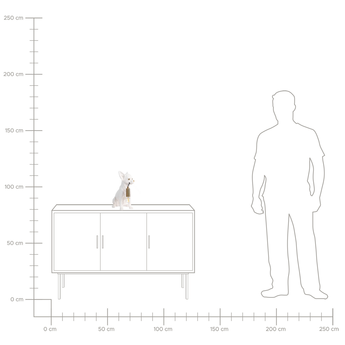 Pawlight Chihuahua Table Lamp White Polyresin Bedside Light
