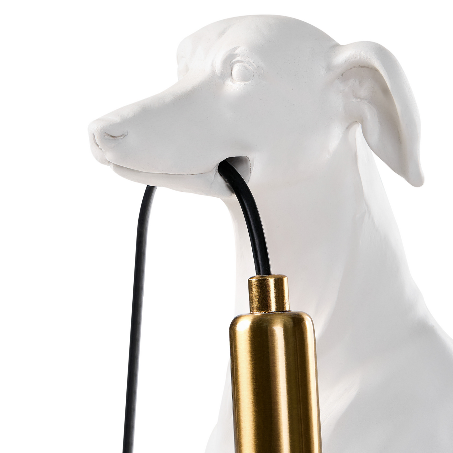 Greyhound Table Lamp White Polyresin Animal Shape