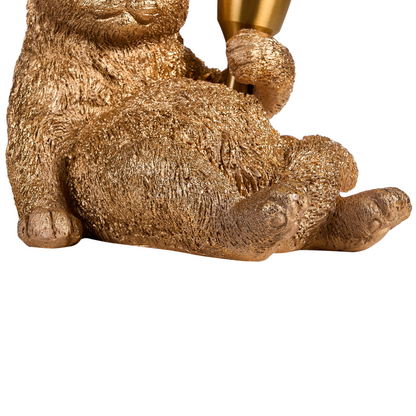 Table Lamp Gold Polyresin Kitten Shape Bedside Light