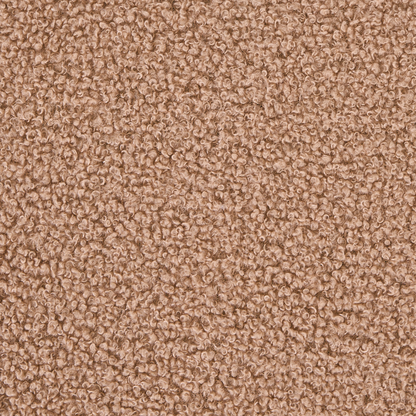Boucle U-Shape Pouffe Ottoman Light Brown For Modern Living