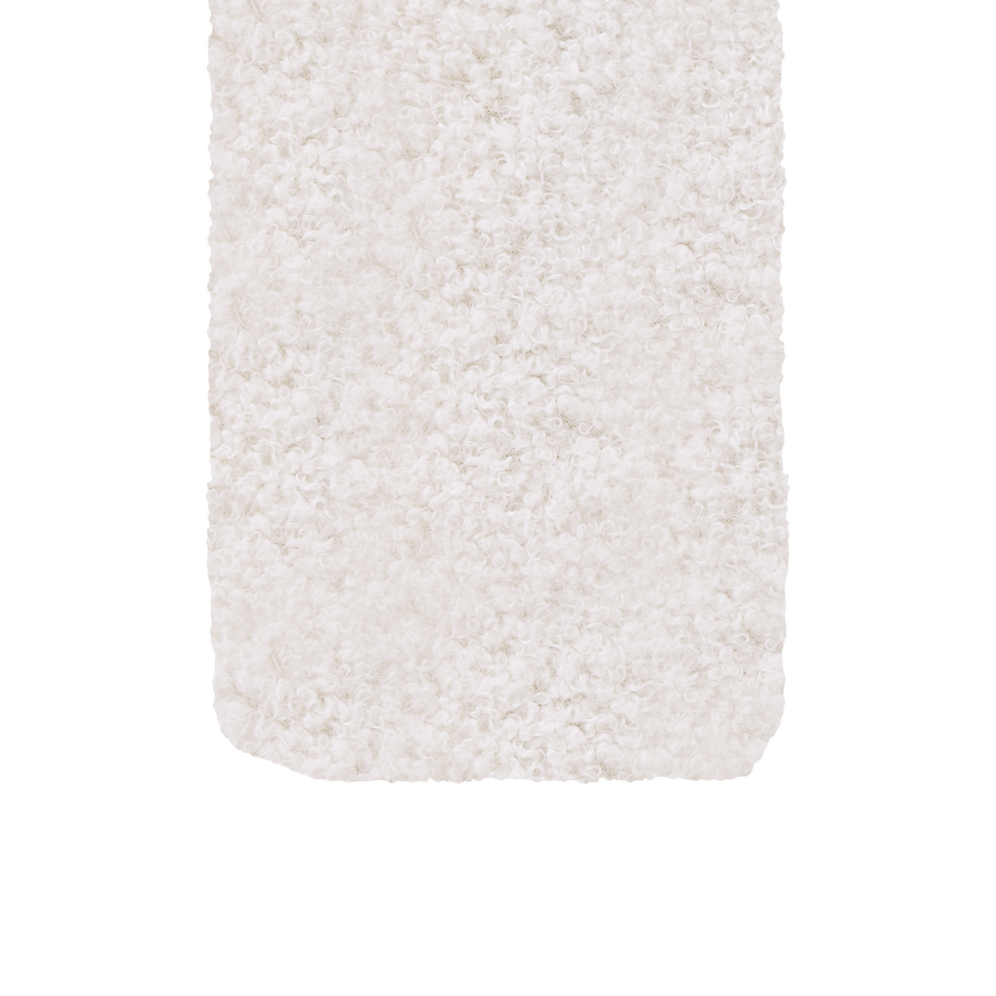 Elegant Off White Boucle U Shaped Pouffe Ottoman