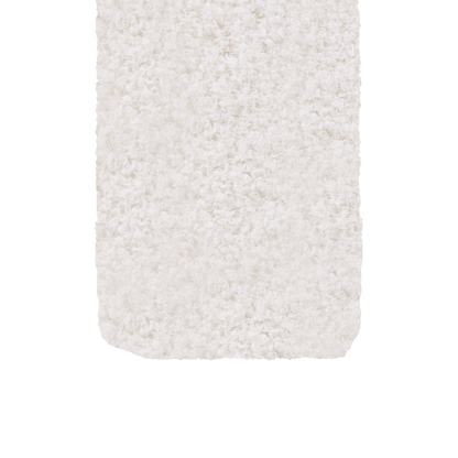 Elegant Off White Boucle U Shaped Pouffe Ottoman