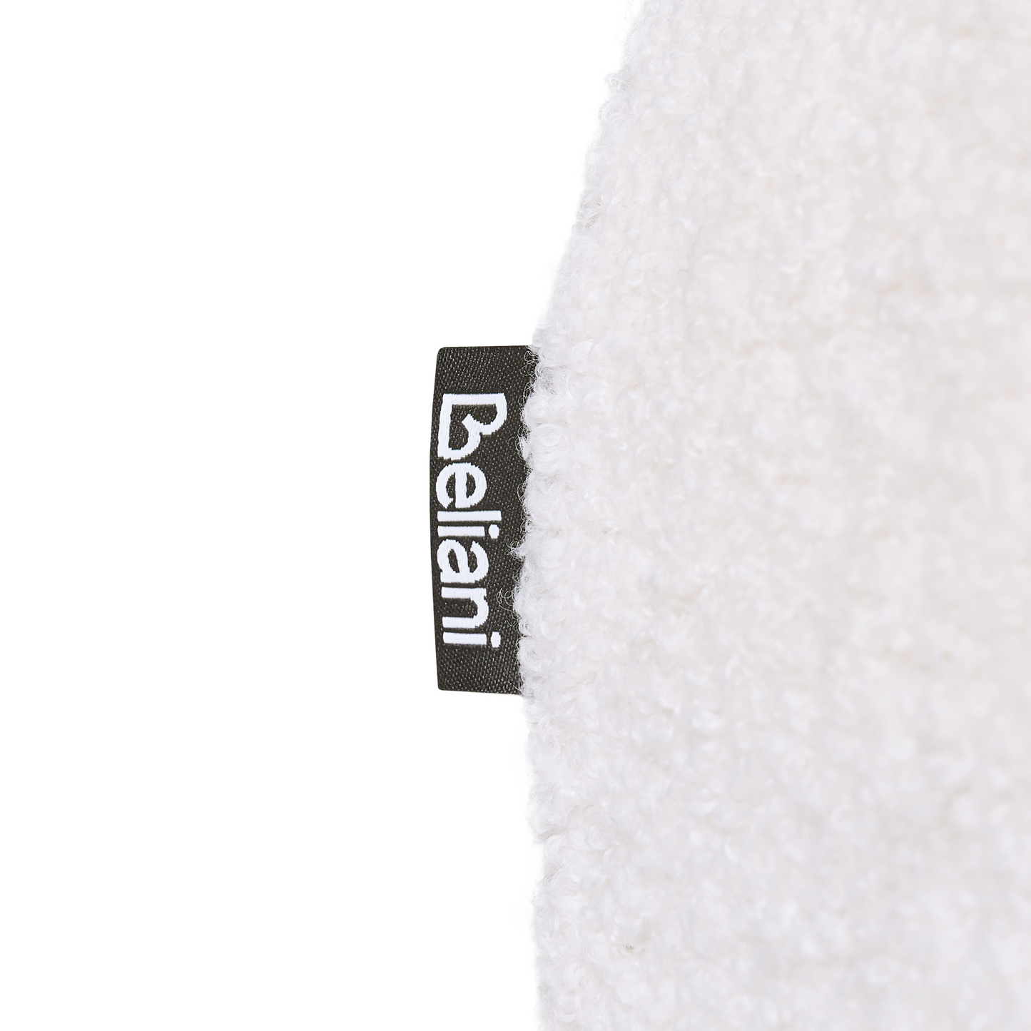 Elegant Off White Boucle U Shaped Pouffe Ottoman