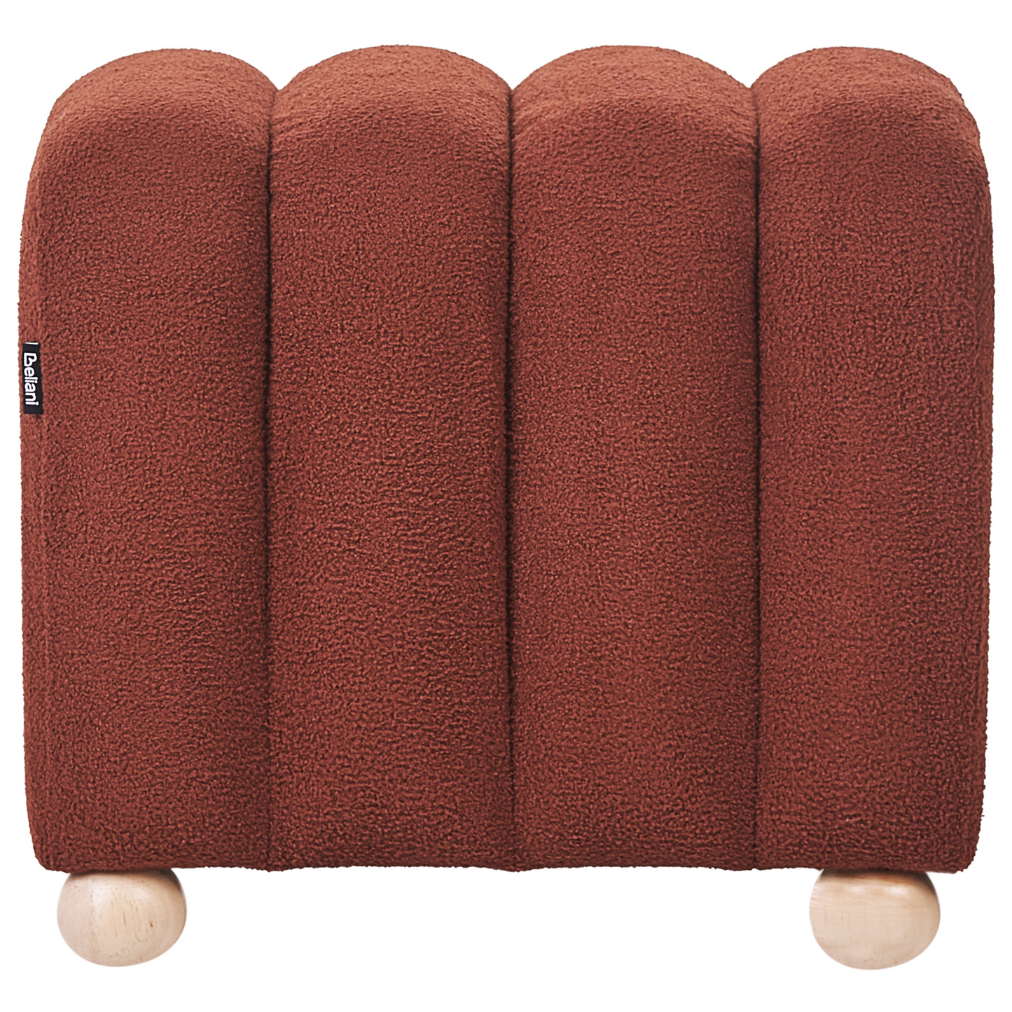 Boucle Teddy Pouffe Golden Brown With Wooden Legs