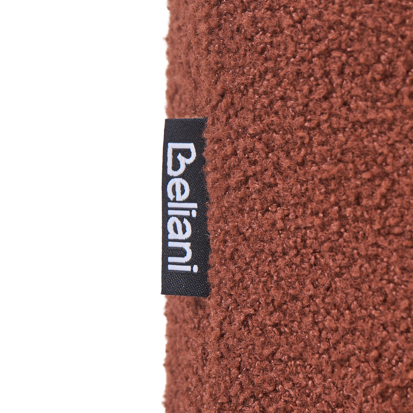 Boucle Teddy Pouffe Golden Brown With Wooden Legs