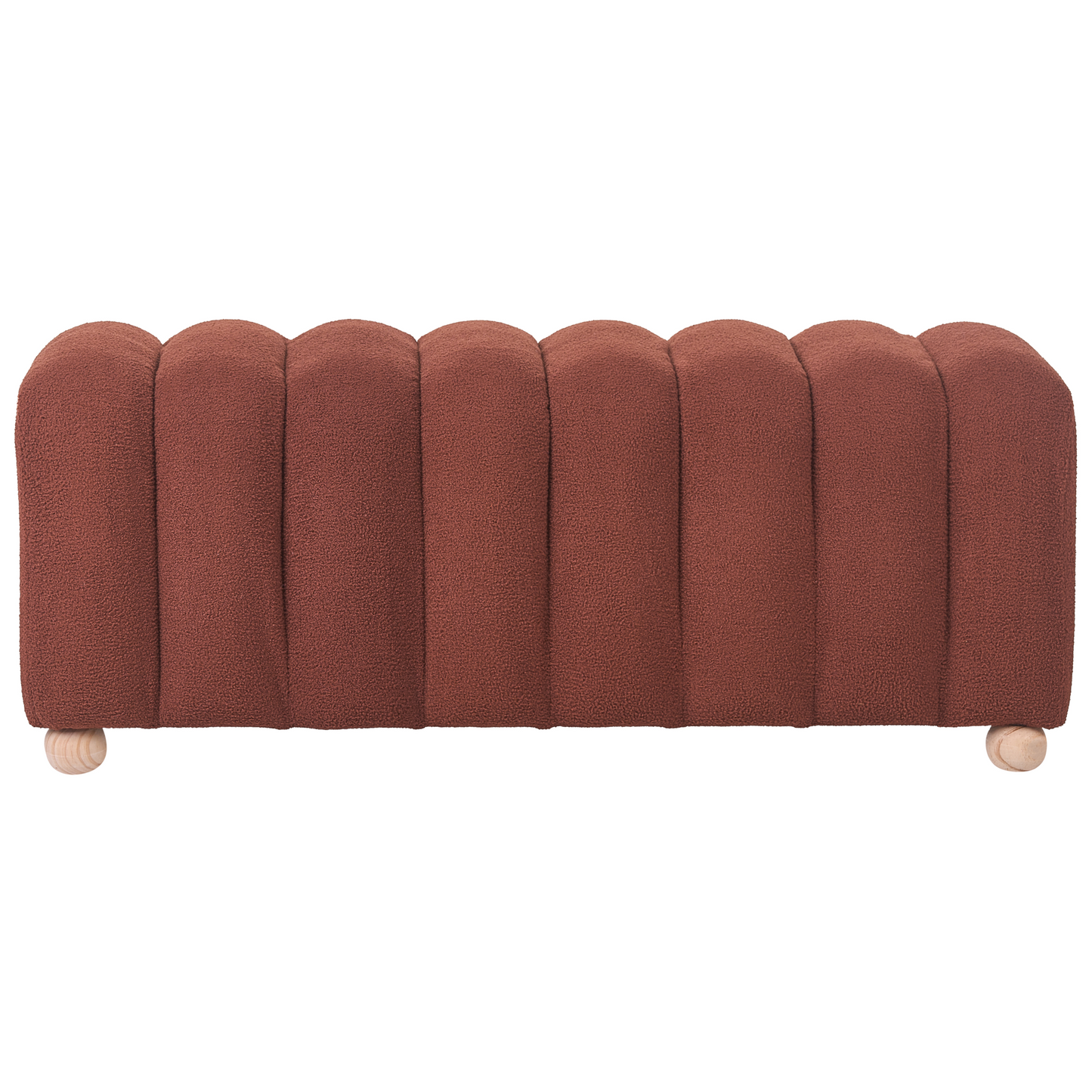 Bed Bench Golden Brown Boucle With Wooden Legs