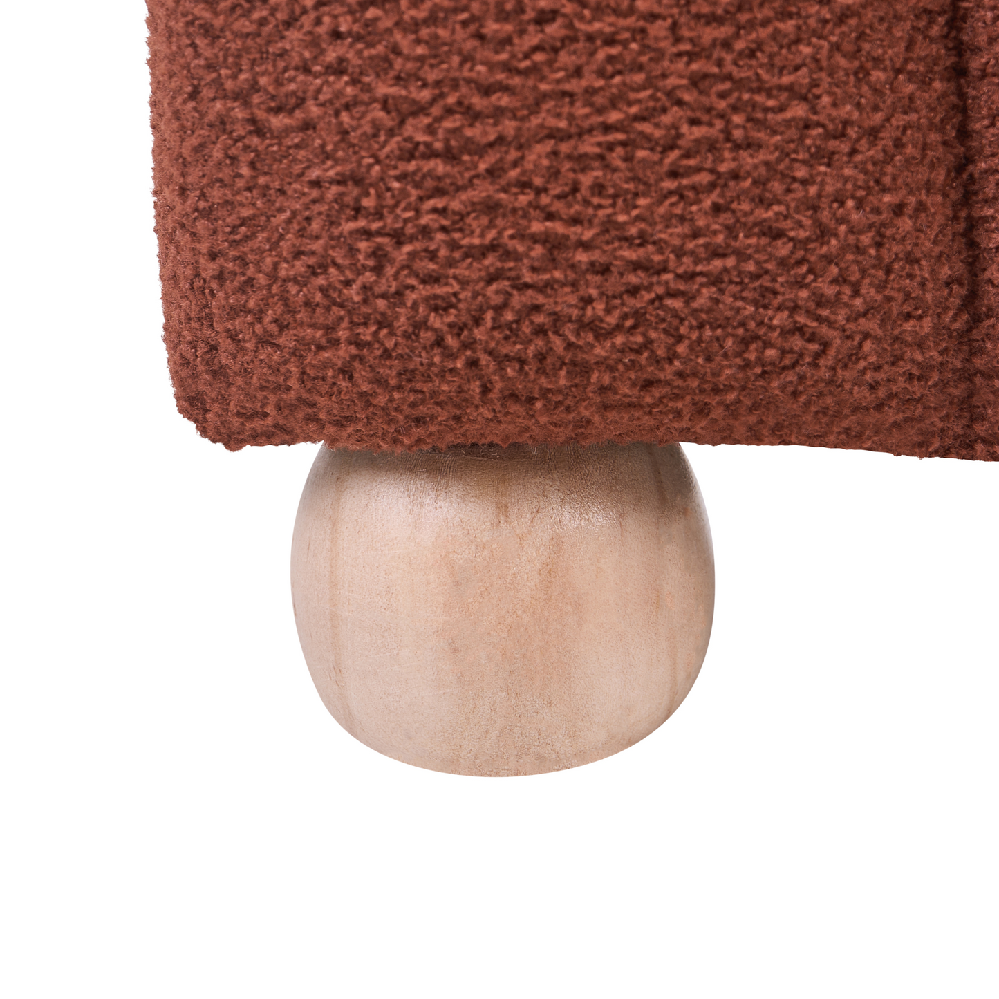Bed Bench Golden Brown Boucle With Wooden Legs