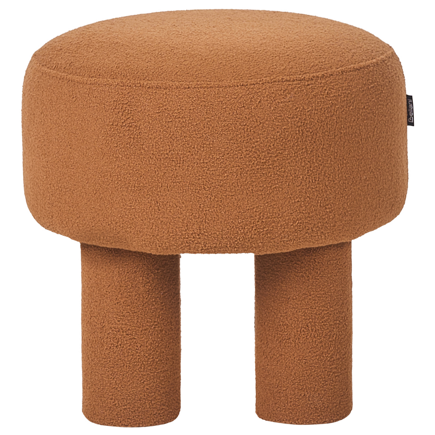 Boucle Orange Footstool Pouffe With Upholstered Legs Modern Design Living Room Ottoman