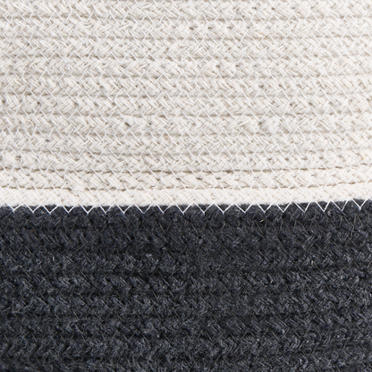 Boho Home Storage Basket Grey And White Cotton With Lid
