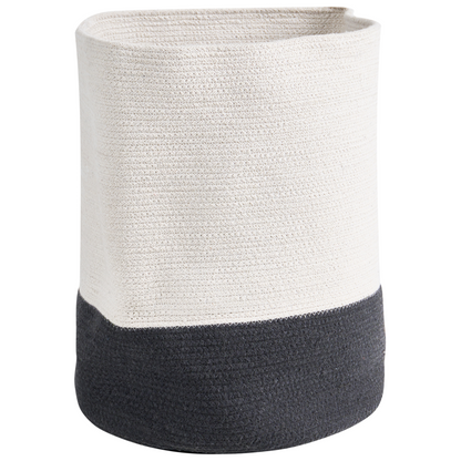 Boho Accessories Set Of 2 Grey And White Cotton Laundry Bins With Lids For Stylish Home Organization