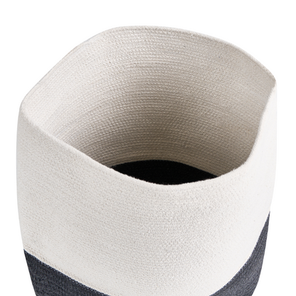 Boho Accessories Set Of 2 Grey And White Cotton Laundry Bins With Lids For Stylish Home Organization