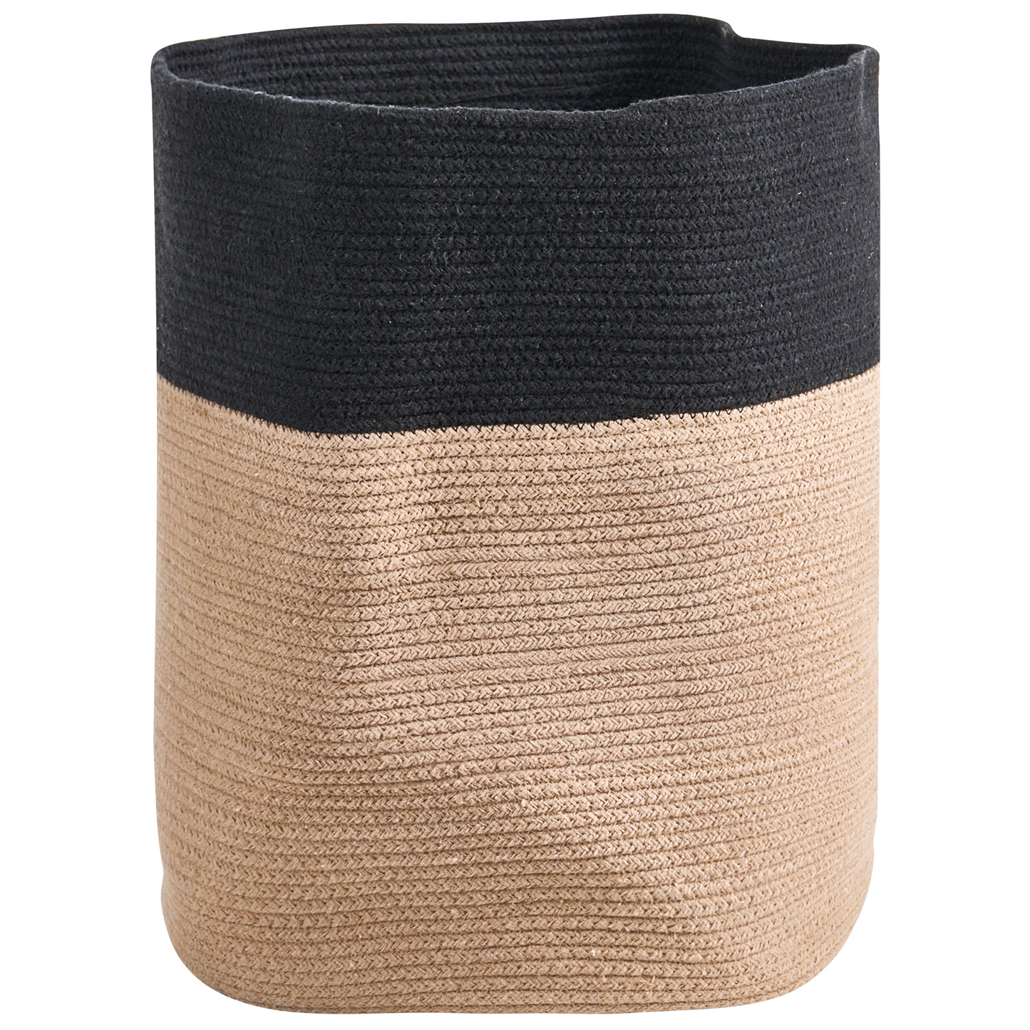 Set Of 2 Cotton Laundry Baskets With Lids Black And Beige