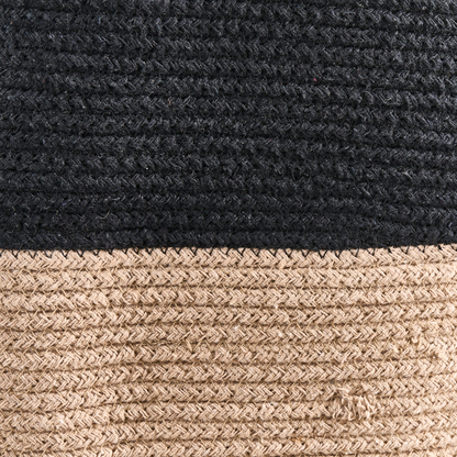 Set Of 2 Cotton Laundry Baskets With Lids Black And Beige