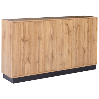NovaHome Brown MDF Sideboard With 3 Drawers And 2 Doors Melamine