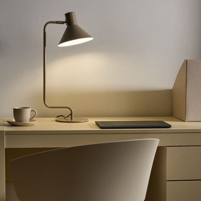 Beige Metal Desk Lamp 51cm With Adjustable Cone Shade
