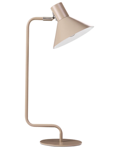 Beige Metal Desk Lamp 51cm With Adjustable Cone Shade