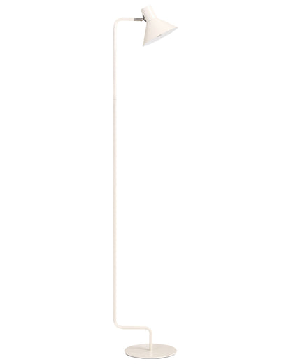 154cm Off White Metal Floor Lamp With Adjustable Cone Shade And On Off Switch