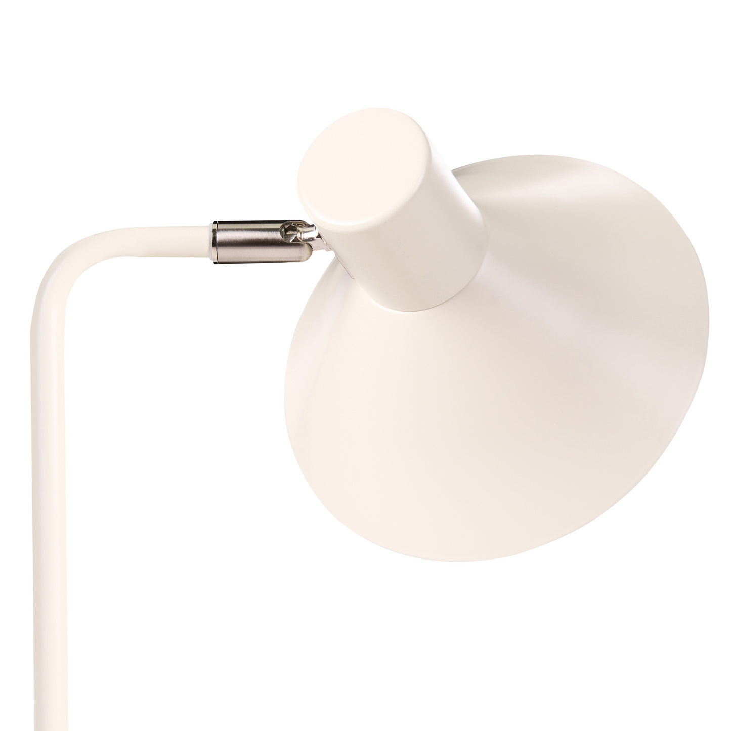 154cm Off White Metal Floor Lamp With Adjustable Cone Shade And On Off Switch