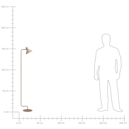 Floor Lamp Beige Metal 154cm Adjustable Cone Shade