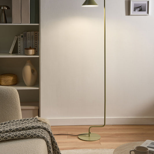 Floor Lamp 154cm Green Metal Adjustable Cone Shade Switch