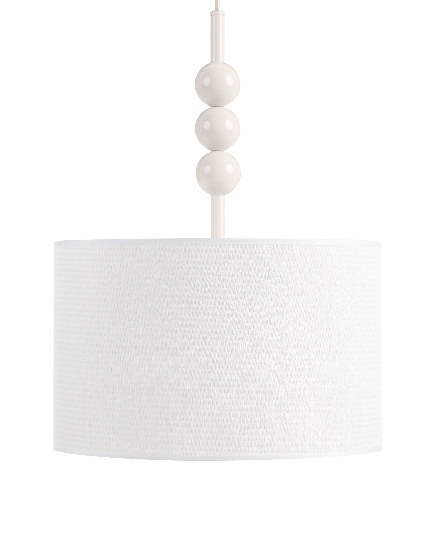 Pendant Lamp White Iron Drum Shade Mid Century Modern