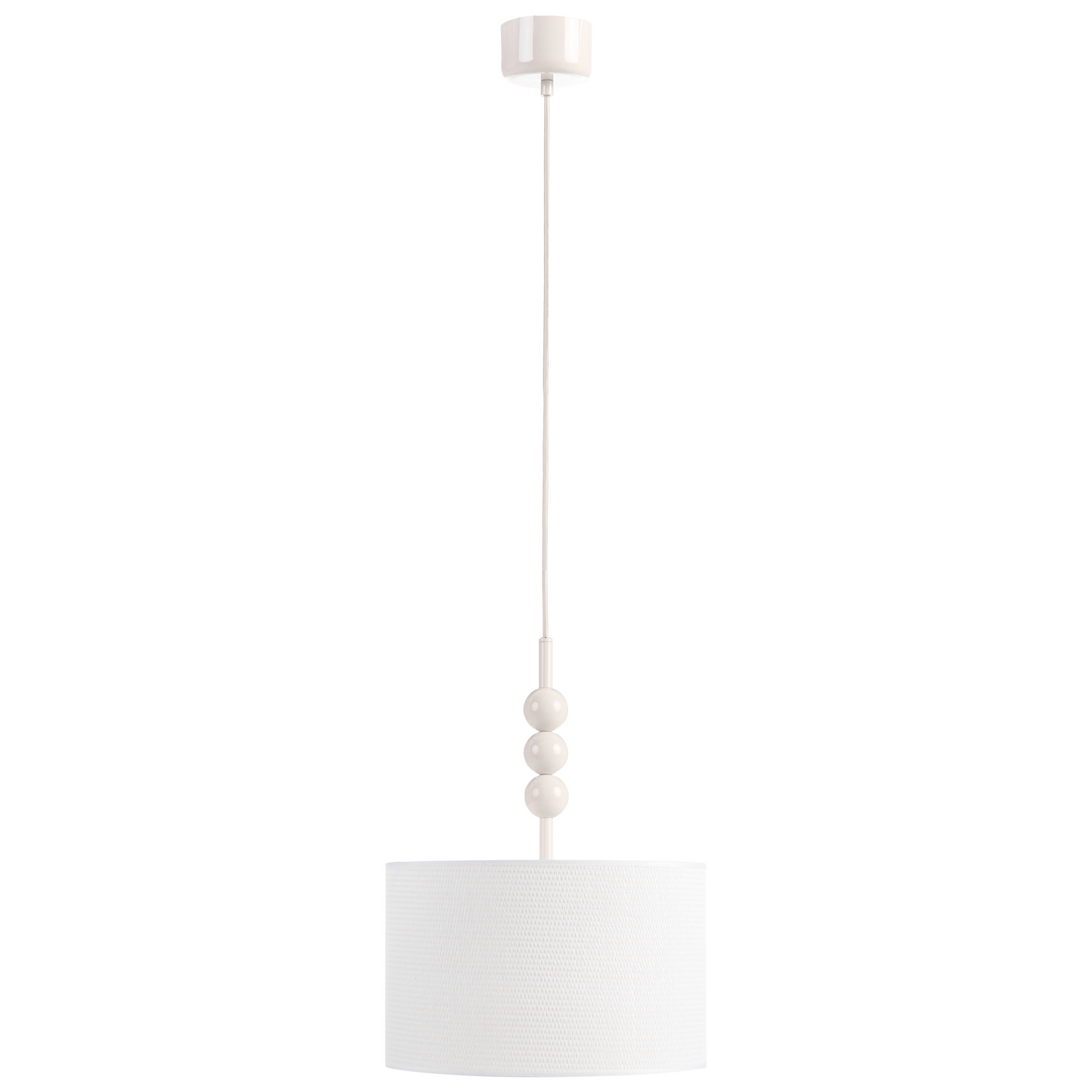 Pendant Lamp White Iron Drum Shade Mid Century Modern