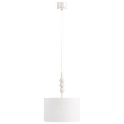 Pendant Lamp White Iron Drum Shade Mid Century Modern