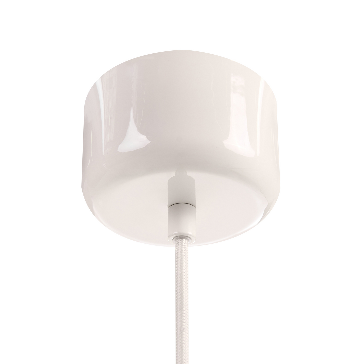 Pendant Lamp White Iron Drum Shade Mid Century Modern
