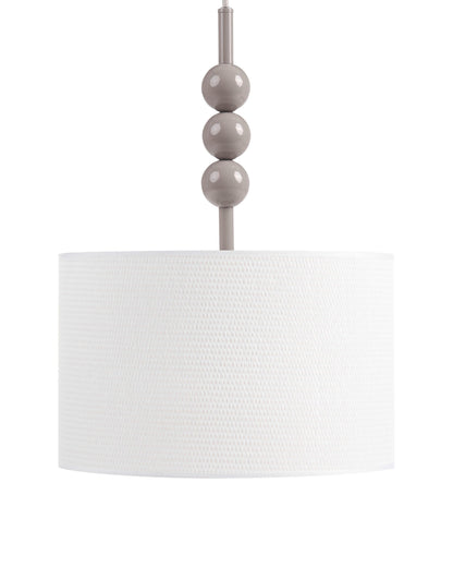 Pendant Lamp Beige Iron Drum Shade Mid-Century Modern