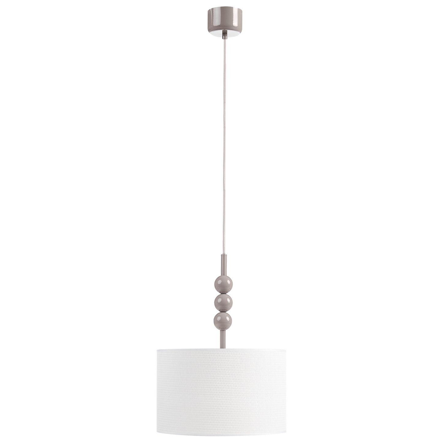 Pendant Lamp Beige Iron Drum Shade Mid-Century Modern